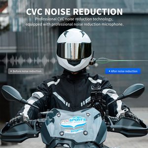 Fodsports fx8 Pro 10 tay đua FM Đài phát thanh 2000m xe máy Mũ bảo hiểm intercom Moto tai nghe - Product Image 6