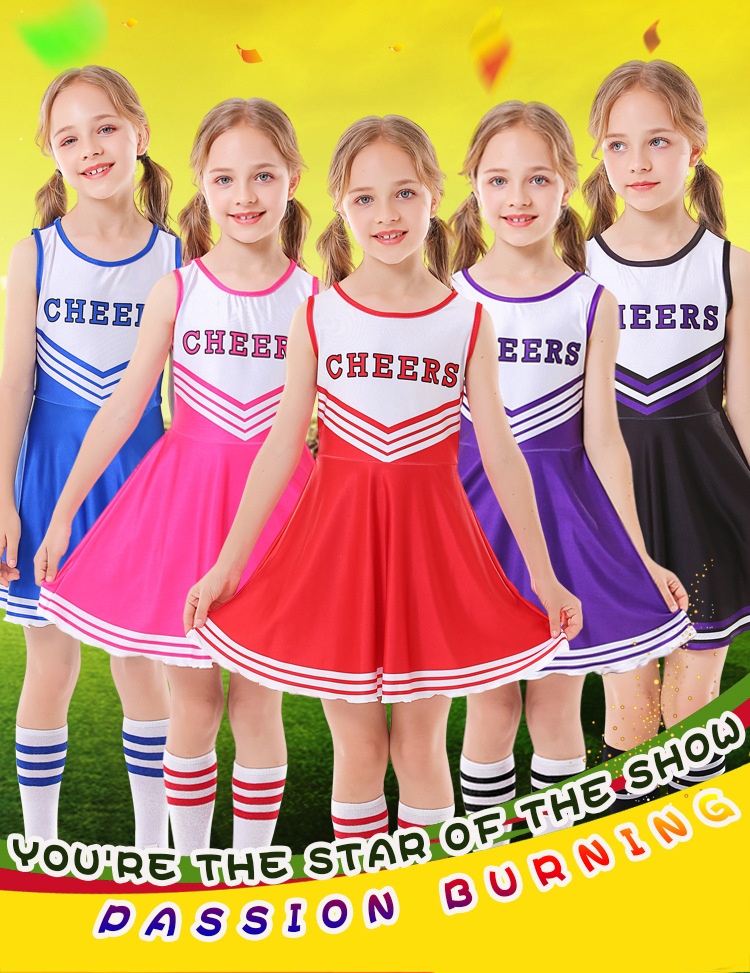 子供用チアリーディング服 CHEERS ノースリーブ フットボール ベビー