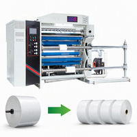 Machine automatique de découpe de papier en rouleaux jumbo pour la transformation de grands rouleaux en petits rouleaux pour l'emballage de papier et de film