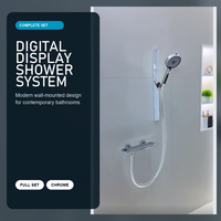 Pistolet de douche à jet pluie - Mitigeur mural à poignée unique en laiton chromé poli avec cartouche céramique pour usage hôtelier