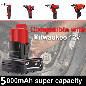 M12 Redlithium XC 5.0 <b>12V</b> Lithium <b>Battery</b> Pack for <b>Milwaukee</b> Power Tools Rechargeable Black - Product Image 4