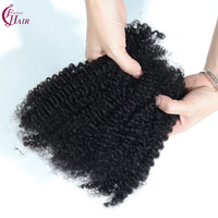 Estensioni di capelli umani al 100% FH, capelli afro kinky sfusi per micro trecce, dreadlock all'uncinetto, intrecciatura boho, tessitura a doppia trama