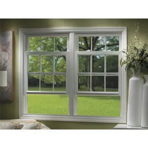 CBMmart stile americano bianco PVC telaio in vinile doppio appeso finestre basse E vetrate verticale finestra scorrevole con zanzariera