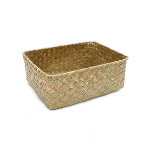 Lót Pinic Động Vật Dệt Nhỏ <span class=keywords><strong>Wicker</strong></span> Giỏ Mây Dã Ngoại Trung Quốc Hoa Thị Trường Vuông Cỏ Biển Bánh Mì Giỏ - Product Image 4