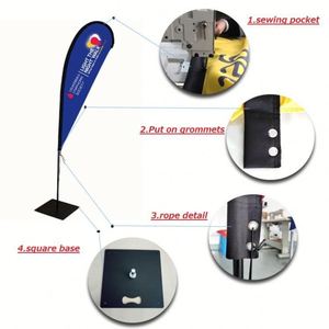 Bandera de playa de fibra de vidrio de doble cara personalizada de alta calidad, con bolsa de agua, pancarta promocional resistente a la decoloración, banderín para concesionarios de automóviles - Product Image 2