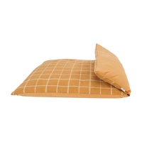 Peppy Buddies LS neues Design Plaid und solide Leinwand reversible Hunde bett Großhandel Haustier Kissen mit Kopfstütze Kissen für die ganze Saison