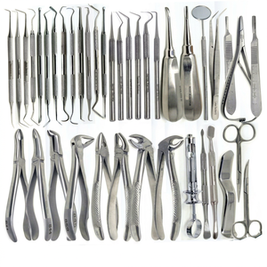 Kit d'instruments d'extraction dentaire allemand 80 pièces en acier inoxydable : Élévateurs, Pinces, Scalers – Ensemble de chirurgie buccale - Product Image 1