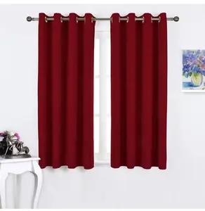 Wholesale hot sale 100% polyester blackout Grommet window curtains for living room