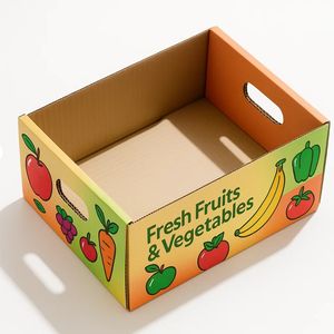 Carton d'emballage en carton recyclable de boîte de plateau ondulé coloré pour le <span class=keywords><strong>transport</strong></span> de stockage de légumes de fruits et l'affichage au détail - Product Image 5