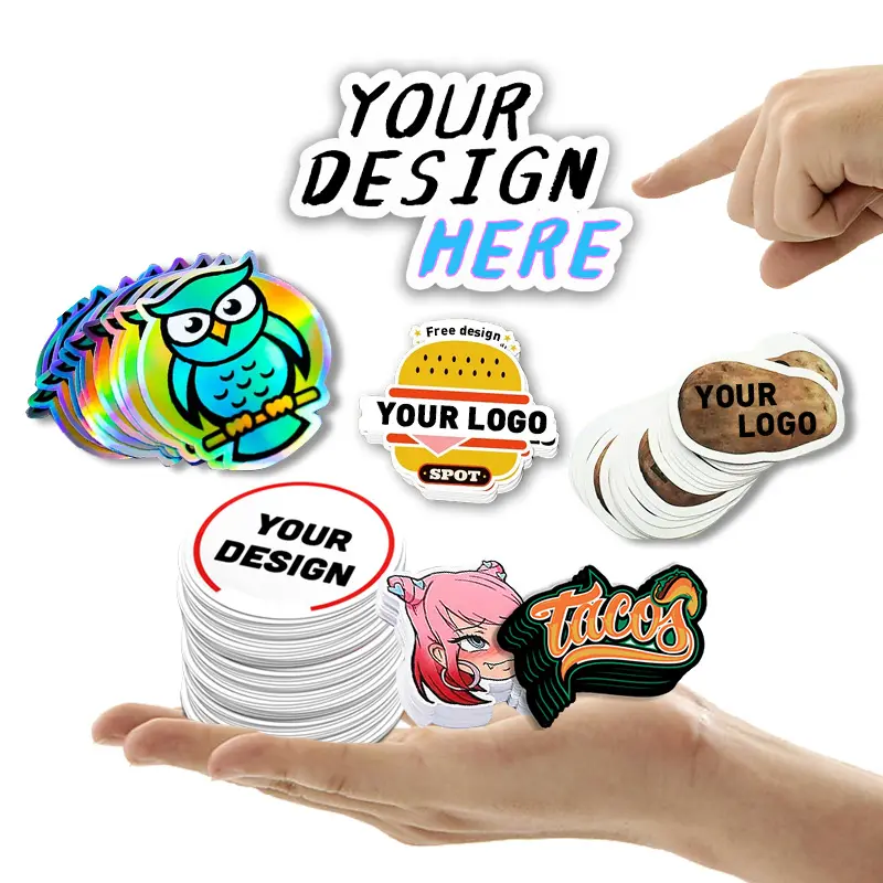 Making Adhesive packaging label Logo Design UV Die Cut Sticker Printing Waterproof PVC Vinyl Custom Stickers