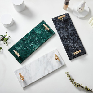 ถาดหินอ่อนลายทางสไตล์นอร์ดิก XUANHUI สำหรับจัดเก็บเครื่องประดับ ตกแต่งบ้าน โรงแรม ห้องน้ำ สไตล์โมเดิร์น มินิมอล - Product Image 3