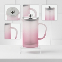 Cafetière à piston en verre borosilicate rose personnalisée, nouveau style, pour la maison
