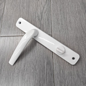 Pabrik langsung aluminium Aloi putih pegangan pintu kunci tuas 90 lubang Pitch untuk kamar mandi kaca geser tarik pintu pegangan perangkat keras - Product Image 3