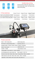 Impresora de Fechas Pequeña, Impresora de Inyección de Tinta Térmica, Máquina de Codificación de Códigos de Barras y Códigos QR para Envasado de Alimentos, Cajas de Cartón, Bolsas de Plástico