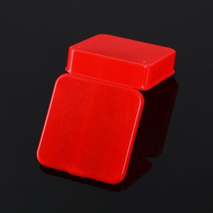 Square Red <b>Plastic</b> Storage <b>Box</b> With Lid For Sticker Or Candy Storage 5030 - Product Image 4