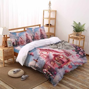 Factory Wholesale High Quality Queen <strong>King</strong> <strong>Size</strong> <strong>Bed</strong> <strong>Comforters</strong> Quilt Sheets <strong>Bed</strong> Set Christmas Design Custom Printed Bedding Set - Product Image 1