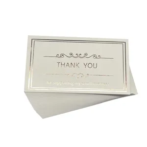 High Quality Jewelry Display Gold Foil Custom Hologram Glitter Business Instruction Paper Printing Black Gift Thank You Cards