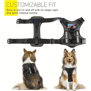 小型犬、中型犬、大型犬用の反射調整可能なソフトオックスフォード犬用ベストハーネス、5個のパッチ付きで簡単にコントロールできます。 - Product Image 5