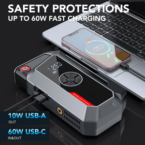 3 en un 10000 Amp Portable <span class=keywords><strong>Car</strong></span> <span class=keywords><strong>Jump</strong></span> <span class=keywords><strong>Starter</strong></span> Air Compressor Power Bank pour voitures universelles - Product Image 3