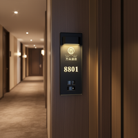 Nouveau 2026 RFQprint Plaque de porte électronique LED d'hôtel personnalisée vérifiée, avec interrupteur tactile, sonnette de buanderie et affichage de numéro de chambre, design moderne