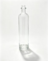 Bouteille en verre transparente mate de luxe, droite, 500/700/750 ml, avec bouchon en liège pour gin, vin de fruits, logo personnalisé