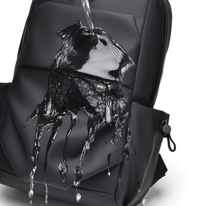 Cross-border mens bag, black leather-look <b>mini</b> backpack, casual and minimalist mens <b>rucksack</b>, European and American trendy - Product Image 4