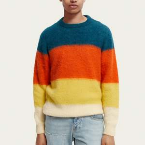 Patchwork multicolore personnalisé Pull en tricot à manches longues et col rond Pull jacquard pour hommes - Product Image 1