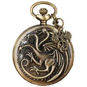 Único Vintage bronce Khaleesi Targaryen dragón colgante reloj de bolsillo collar con movimiento de cuarzo regalo de Navidad - Product Image 3