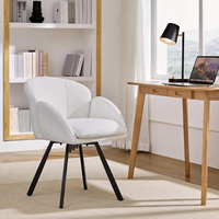 Chaise de bureau pivotante à 360° en acier, fauteuil de bureau en forme de fleur, coussin amovible, salon, chambre, bureau, meubles de maison