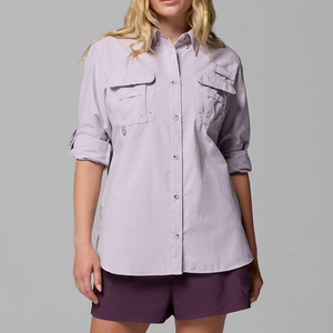 Women's Spandex/Nylon Stretch Waterproof Breathable UPF 50+ Long Sleeve Fishing Shirt For Angling