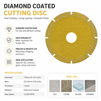 Disque de coupe diamanté 100 mm, lame à coupe rapide pour carrelage, marbre, granit, verre, pierre, meuleuse d'angle