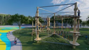 Bettaplay cao ngoài trời thiết bị tập thể dục rừng trẻ em phiêu lưu công viên trở ngại thách thức dây tất nhiên và khóa học trở ngại - Product Image 4