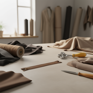 Fermeture éclair Ilan 15 cm, couleur marron, dents métalliques pour vêtements et sacs - Product Image 2