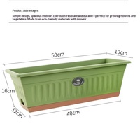 Pot de fleurs rectangulaire en résine - Jardinière durable et respirante pour légumes et fraises, idéale pour la maison et le balcon
