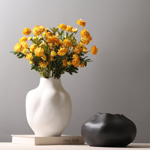 Nordico semplice vaso in ceramica ornamenti decorazione floreale <span class=keywords><strong>giallo</strong></span> bianco e nero artigianato creativo vaso in ceramica - Product Image 3