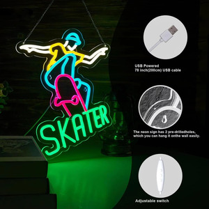 Skater Letreros Neon LED indoor hanging ambient light shop <b>sign</b> wall decoration light entrance indicator light luminous <b>sign</b> - Product Image 3