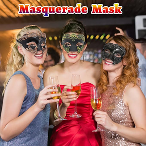 मार्डी ग्रास हेलोलीन कार्निवल पार्टियों के लिए महिलाओं का विंटेज आधा मास्क-मास्क फैंसी ड्रेस एक्सेसरी - Product Image 6
