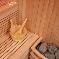 Salle de sauna d'angle hybride nouveau modèle salle de sauna combo infrarouge et électrique d'intérieur pour 1-2 personnes