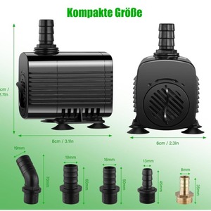 Pompa Air Mini Submersible 300 Liter Per Jam 110V 220V untuk Akuarium, Air Mancur, Sistem Hidroponik - Product Image 3