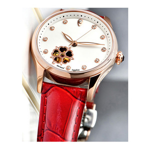 Factory Buck Custom Stainless Steel Case Calendar <strong>Skeleton</strong> Flywheel Lady;<strong>s</strong> Mechanical <strong>Watch</strong> - Product Image 1