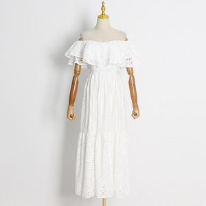 <span class=keywords><strong>Robe</strong></span> longue de style célébrité, tempérament féminin, <span class=keywords><strong>automne</strong></span> <span class=keywords><strong>2022</strong></span>, nouvelle <span class=keywords><strong>robe</strong></span> à double couche, feuille de lotus brodée, <span class=keywords><strong>robe</strong></span> ajourée - Product Image 2