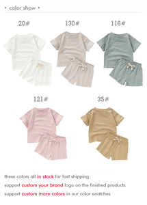 Wholesale 0-4T 100% Organic Cotton Summer <strong>Short</strong> <strong>Infant</strong> Toddle Clothing <strong>Set</strong> Baby Clothing <strong>Set</strong> - Product Image 3