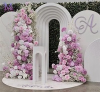 Fournitures de décoration de fête JINDA, socle carré blanc, table à dessert, support de présentation de fleurs en PVC pour accessoires de décoration de mariage