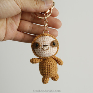 Porte-clés paresseux en crochet fait main, mignon et kawaii, objets décoratifs - Product Image 3