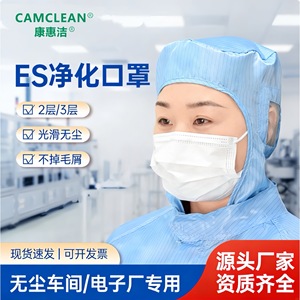 Disposable Es Purification Mask 18Cm Non Woven Fabric 95 Filtration Rate Respiratory Protection For Cleanroom Use - Product Image 2