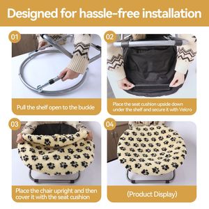 Faltbares Woll-Haustierbett Höhlenstuhl Tragbares Wasserdichtes Rundes Erhöhtes Bett für Katzen und Hunde für Alle Jahreszeiten - Product Image 6