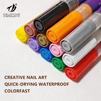 Ensemble de stylos pour nail art, 12 couleurs, 0,5 mm, dessin, graffiti, vernis acrylique, marqueur pour ongles, soin des ongles