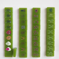 Tuiles de Mahjong Émeraude Translucides 160 Pièces avec Motifs Oculaires Surréalistes pour Soirée de Jeu d'Art Moderne