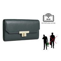 Vert émeraude femmes Cluth sac métal serrure Long sac à main 2022 porte-carte portefeuille Polyester OPP sac nouvelle mode personnalisé haut en cuir