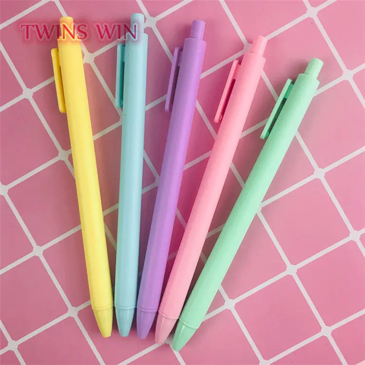 Разноцветные офисные шариковые ручки 0,5 мм в пластиковом корпусе карамельных цветов для девочек, школьные шариковые ручки 518